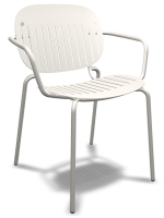 SISI BARCODE sedia con braccioli scelta colore in acciaio zincato e verniciato impilabile per interno o esterno