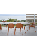 SISI BARCODE chaise avec accoudoirs choix de couleur en acier galvanisé et peint empilable pour intérieur ou extérieur