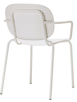 SISI DOTS chair with armrests choice of color in galvanized and painted steel stackable for indoor or outdoor home bar