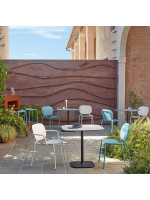 SISI DOTS Silla con reposabrazos elección de color en acero galvanizado y pintado apilable para interior o exterior