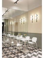 SISI DOTS chair with armrests choice of color in galvanized and painted steel stackable for indoor or outdoor home bar
