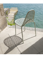 MALVASIA chair choice of color in galvanized and painted steel stackable for indoor or outdoor home bar restaurants