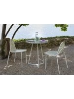 MALVASIA chair choice of color in galvanized and painted steel stackable for indoor or outdoor home bar restaurants