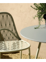 MALVASIA chair choice of color in galvanized and painted steel stackable for indoor or outdoor home bar restaurants