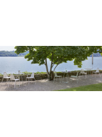 MALVASIA chair choice of color in galvanized and painted steel stackable for indoor or outdoor home bar restaurants