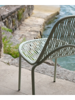 MALVASIA chair choice of color in galvanized and painted steel stackable for indoor or outdoor home bar restaurants