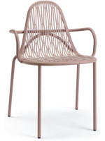 MALVASIA chaise avec accoudoirs choix de couleur en acier galvanisé et peint empilable pour intérieur ou extérieur maison bar