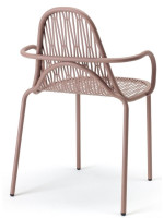 MALVASIA Silla con reposabrazos elección de color en acero galvanizado y pintado apilable para interior o exterior casa bar
