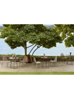 MALVASIA chair with armrests choice of color in galvanized and painted steel stackable for indoor or outdoor home bar