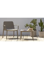 GINEVRA LOUNGE Sillón en tecnopolímero elección de colores para el hogar jardín bar restaurantes escuelas y bibliotecas