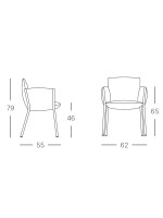 BREZZA Sillón en tejido desenfundable y patas de acero color a elegir para exterior e interior