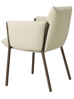 BREZZA armchair in removable fabric and steel legs color choice for outdoor and indoor