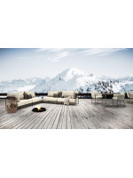 BREZZA armchair in removable fabric and steel legs color choice for outdoor and indoor