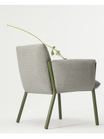 BREZZA LOUNGE poltrona in tessuto sfoderabile e gambe in acciaio scelta colore per esterno e interno