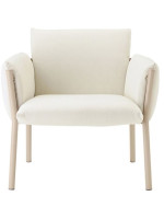 BREZZA LOUNGE armchair in removable fabric and steel legs color choice for outdoor and indoor