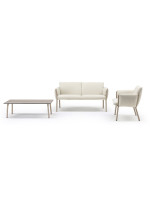 BREZZA SOFA divano in tessuto sfoderabile e gambe in acciaio scelta colore per esterno e interno