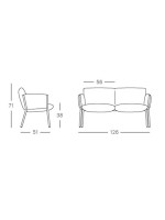 BREZZA SOFA divano in tessuto sfoderabile e gambe in acciaio scelta colore per esterno e interno