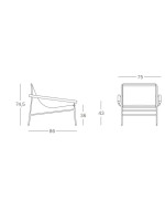 DRESS CODE SMART Sillón tumbona estructura de acero mate y tapizado de tejido transpirable elección de color exterior