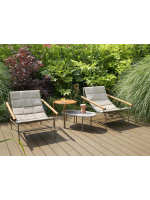 DRESS CODE GLAM Sessel Liegestuhl Gestell aus mattiertem Stahl und atmungsaktivem Stoffbezug fur Outdoor Farbe wählbar