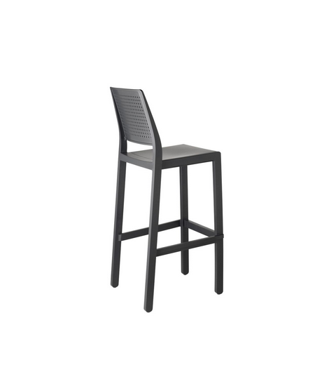 EMI Hocker H75 oder H65 cm Farbwahl in stapelbarer Technopolymer für Küche Snak Bar Eisdiele Gartenterrasse