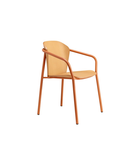FINN METALL WOOD poltrona in metallo e legno design casa o contract forniture alberghiere bar e snack