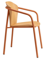 FINN METALL WOOD Design Stuhl mit Armlehnen für zu Hause oder Vertrag Hotelbedarf für Bars und Snacks