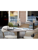 LADY B chaise au choix de couleur en technopolymère et acier chromé ou effet laiton satiné empilable maison bar restaurants