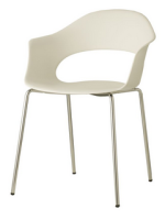 LADY B chaise au choix de couleur en technopolymère et acier chromé ou effet laiton satiné empilable maison bar restaurants