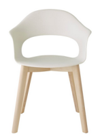 NATURAL LADY B Silla con reposabrazos patas de madera y carcasa de tecnopolímero color a elegir diseño hogar o contract
