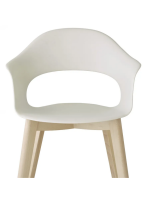 NATURAL LADY B Silla con reposabrazos patas de madera y carcasa de tecnopolímero color a elegir diseño hogar o contract