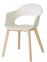 NATURAL LADY B Silla con reposabrazos patas de madera y carcasa de tecnopolímero color a elegir diseño hogar o contract