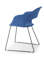 LADY B POP sled chair choice of color in fabric or velvet and legs in anthracite painted steel