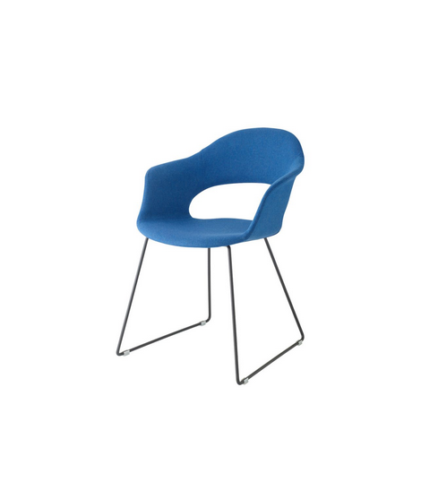 LADY B POP sled chair choice of color in fabric or velvet and legs in anthracite painted steel