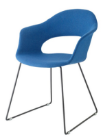 LADY B POP sled chair choice of color in fabric or velvet and legs in anthracite painted steel