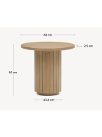 BASCO small table in solid wood slat design living home