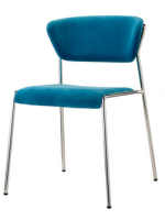 LISA chair choice of color in fabric or velvet and legs in chromed or painted steel