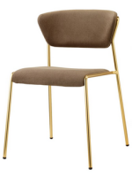 LISA sedia scelta colore in tessuto o velluto e gambe in acciaio cromato o verniciato design