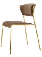 LISA sedia scelta colore in tessuto o velluto e gambe in acciaio cromato o verniciato design