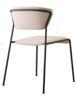 LISA sedia scelta colore in tessuto o velluto e gambe in acciaio cromato o verniciato design