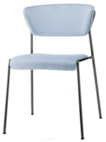 LISA sedia scelta colore in tessuto o velluto e gambe in acciaio cromato o verniciato design