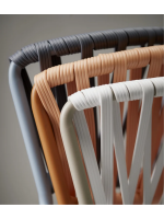 LISA CLUB stool seat h 75 or 65 cm in galvanized steel and rope choice of color home or contract design