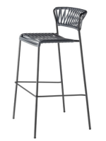 LISA CLUB Taburete asiento h 75 o 65 cm en acero galvanizado y cuerda color a elegir diseño hogar o contract