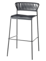 LISA CLUB Taburete asiento h 75 o 65 cm en acero galvanizado y cuerda color a elegir diseño hogar o contract