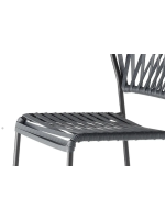 LISA CLUB Taburete asiento h 75 o 65 cm en acero galvanizado y cuerda color a elegir diseño hogar o contract