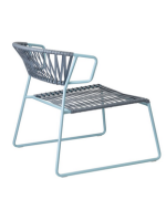 LISA LOUNGE CLUB Sillón en acero galvanizado y cuerda color a elegir diseño hogar o contract