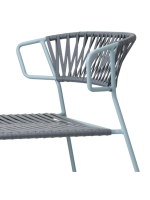 LISA LOUNGE CLUB armchair in galvanized steel and rope choice of color home or contract design