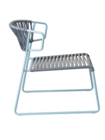 LISA LOUNGE CLUB armchair in galvanized steel and rope choice of color home or contract design