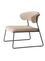 LISA LOUNGE fauteuil au choix en velours et pieds en acier peint