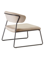 LISA LOUNGE fauteuil au choix en velours et pieds en acier peint
