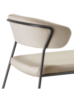 LISA LOUNGE armchair color choice in velvet and legs in painted steel design